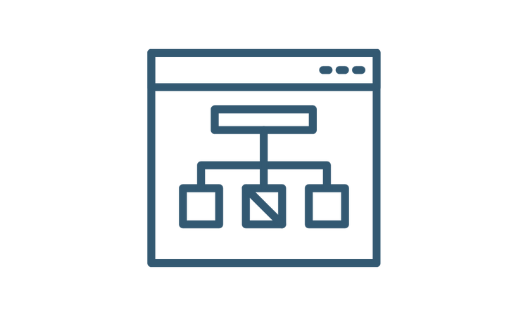 graphic of flow chart to show website organization is important for SEO